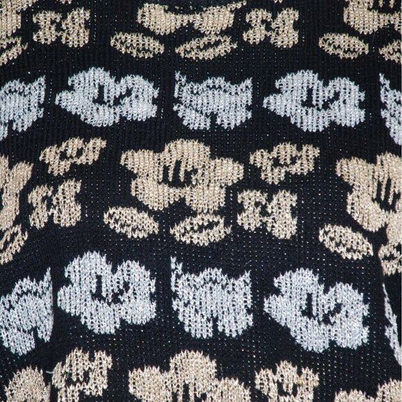 Vintage Extra Touch Black Sweater Womens Size 22W Metallic Floral Retro Pullover - Picture 3 of 8